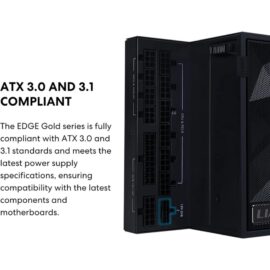 Lian Li Edge Gold 750W Fully Modular 80+ Gold Power Supply – Black - Image 2