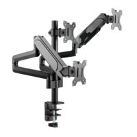 MXG BMA-36 Triple Montior Pole Mounted Premium Aluminum Spring-Assisted Monitor Arm