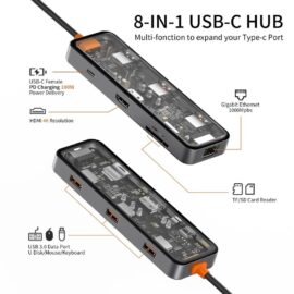 WIWU Cyber Hub CB008 USB Type-C 8-in-1 Adapter - Image 2