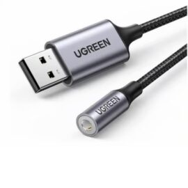 UGREEN 30757 USB 2.0 TO 3.5MM AUDIO ADAPTER ALUMINUM ALLOY 25CM