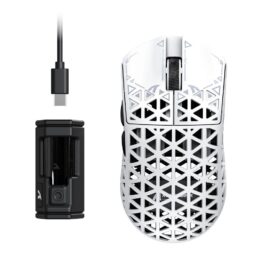 ATTACK SHARK R5 Ultra Carbon Fiber Wireless 8K PAW3950MAX Gaming Mouse White