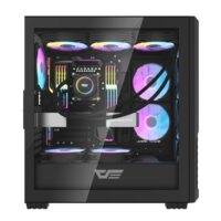 DarkFlash DF2100 Mesh ATX PC Gaming Case - Black - Image 2