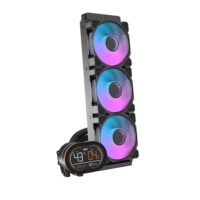 DarkFlash DH360D RGB Liquid CPU Cooler with Temperature and CPU Usage LED Display - Black - Image 4