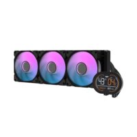 DarkFlash DH360D RGB Liquid CPU Cooler with Temperature and CPU Usage LED Display - Black