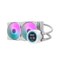 DarkFlash DN240D White Liquid CPU Cooler with 2.1 inch LCD Digital display screen - Image 2