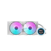 DarkFlash DN240D White Liquid CPU Cooler with 2.1 inch LCD Digital display screen