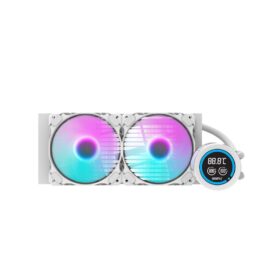 DarkFlash DN240D White Liquid CPU Cooler with 2.1 inch LCD Digital display screen