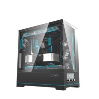 DarkFlash DY451 Pro Tempered Glass ATX PC Case, 2x USB 3.0, 1x Type-C, Four-Level Cooling System, Adjustable Fan Speed, Temperature Display, 1x Pre-Installed ARGB Fan Black - Image 2
