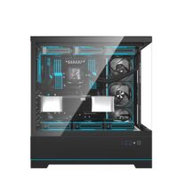 DarkFlash DY451 Pro Tempered Glass ATX PC Case, 2x USB 3.0, 1x Type-C, Four-Level Cooling System, Adjustable Fan Speed, Temperature Display, 1x Pre-Installed ARGB Fan Black - Image 8