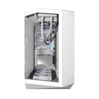 DarkFlash DY470 Tempered Glass ATX PC Case, Three-sided Glass Panel View, 2x USB 3.0, 1x Gen 2 Type-C, Horizontal and Vertical PCIE Slots, Dual 360mm Radiators Support, Back-connect Motherboard Compatible – White - Image 8