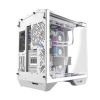 DarkFlash DY470 Tempered Glass ATX PC Case, Three-sided Glass Panel View, 2x USB 3.0, 1x Gen 2 Type-C, Horizontal and Vertical PCIE Slots, Dual 360mm Radiators Support, Back-connect Motherboard Compatible – White - Image 4