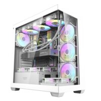 Darkflash DS900 ATX Panoramic Glass Slide Panel PC Gaming Case – White