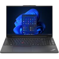 Lenovo ThinkPad E16 Gen 1 Intel Core i7-1355U Turbo up to 3.7GHz 8GB SO-DIMM DDR4-3200 Soldered 512GB SSD M.2 2242 PCIe Intel Iris Xe Graphics 16" WUXGA (1920x1200) IPS 300nits Anti-glare Backlit, English (EU) NO OS Graphite Black