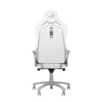 Asus ROG Chariot X Core SL301C Gaming Chair in racing-car style, featuring an adjustable high-density foam headrest, memory-foam lumbar support, 4D armrests, tilt mechanism, durable class 4 gas lift, and durable premium PU leather for a Premium Gaming Experience White - Image 3