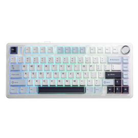 AULA F75 Pro 75% Wireless Mechanical Keyboard, Hot Swappable Creamy Keyboard, Pre-lubed Reaper Switches, 2.4GHz/Type-C/BT5.0, RGB Backlit Gaming Keyboards (Blue White Dark Purple)