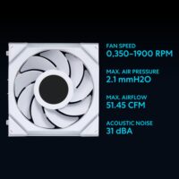 ian Li UNI FAN SL120 Wireless LCD ARGB Reverse Blade Case Fan - White - Image 3