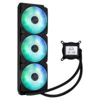 ASUS Prime LC 360 ARGB LCD all-in-one CPU liquid cooler with sharp screen showcasing CPU & GPU information with different background, high-performance Asetek pump armed with robust motor, daisy-chainable fans - Image 3