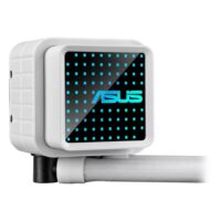 ASUS Prime LC 360 ARGB White Edition all-in-one CPU liquid cooler with vast CPU contact area and finned channels, water block with infinity mirror lens options, integrated ARGB fans and Aura lighting - Image 8
