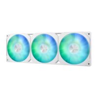 ASUS Prime LC 360 ARGB White Edition all-in-one CPU liquid cooler with vast CPU contact area and finned channels, water block with infinity mirror lens options, integrated ARGB fans and Aura lighting - Image 4