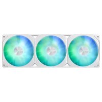 ASUS Prime LC 360 ARGB White Edition all-in-one CPU liquid cooler with vast CPU contact area and finned channels, water block with infinity mirror lens options, integrated ARGB fans and Aura lighting - Image 3