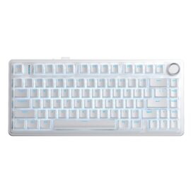 AULA F75 Gasket Structure, Fully Hot-Swappable Keys, 75% Layout Gray Wood Switch Mechanical Keyboard Gradient Blue