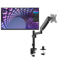 Dell P3223QE 31.5" 4K UHD 60Hz 99% sRGB USB Type-C Hub Monitor (Used) With MXG PMA-12 Single Monitor Pole-Mounted Spring-Assisted Monitor Arm