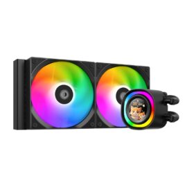 ID-COOLING FX240 LCD 240 mm AIO Liquid CPU Cooler with 1.48″ Full-Color LCD Display - Black
