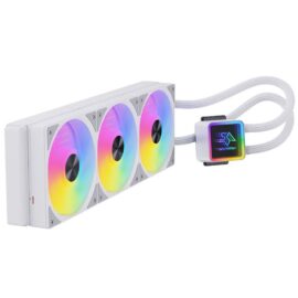 SNOWMAN KS360 ARGB 360mm AIO Liquid CPU Cooler with Triple 120mm ARGB Fans & Pump Block Lighting White