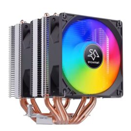 SNOWMAN MX6-V3 ARGB Dual Fan CPU Cooler with 92mm Fans Copper Heatpipes & ARGB Lighting Black
