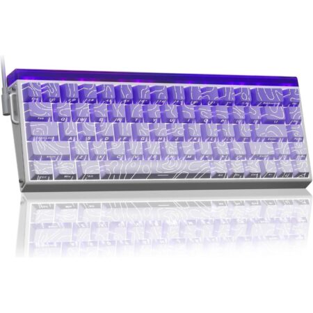 AULA HERO 68 HE 65% Wired Hot-Swappable Gaming Keyboard with Hall Effect Switch, 68 keys, Dragon King Magnetic Switches, 8000Hz Polling Rate, RGB Backlight, Purple Contours
