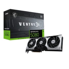 MSI GeForce RTX 5080 VENTUS 3X OC PLUS OC 16GB GDDR7 PCIe 5.0 x16 Graphics Card