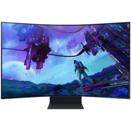 SAMSUNG G97NC LS55CG97WNMXUE Odyssey Ark Curved Gaming Monitor 55" UHD 165Hz Display, 16 9 Quantum Mini-LED Panel, 1ms (GtG) Response TIme 1.07B Colors with HDR10+ Quad Speakers Remote Black