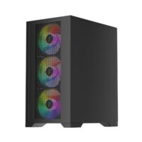 1st Player Go2 RGB Mid-Tower Micro-ATX Gaming PC Case - Black - Image 4