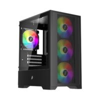 1st Player Go2 RGB Mid-Tower Micro-ATX Gaming PC Case - Black