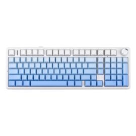 AULA F99 PRO Gasket-Mounted Triple-Mode Mechanical Keyboard Gray Wood Switch Gradient Blue