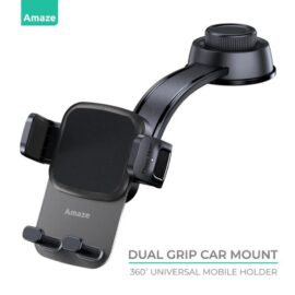 Amaze A590 Dual Grip 360 Degree Mobile Holder - Balck