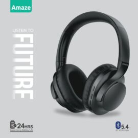 Amaze A650 Strong Base Wireless Headphone With 24hrs Time - Dark Gray