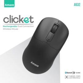 Amaze A712 Clicket Dual Wireless Rechargeable Mouse - Black