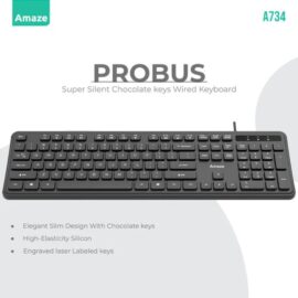 Amaze A734 Probus Super Silent Chocolate Keys Wired Keyboard