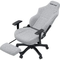 Anda Seat Luna Pro Fabric Gaming Chair with Footrest Ergonomic Folding Recliner Seat Gray - Image 3
