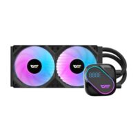 DarkFlash Explore DO 240 AIO 240mm Liquid CPU Cooler with Digital Screen Temperature Black - Image 4