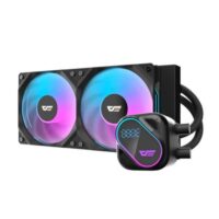 DarkFlash Explore DO 240 AIO 240mm Liquid CPU Cooler with Digital Screen Temperature Black - Image 3