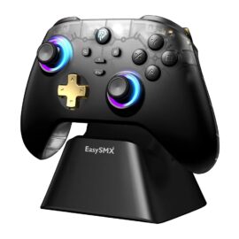 EasySMX D05 Multiplatform Gaming Controller with Charging Dock, Hall Effect Joysticks and Triggers - Black