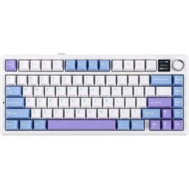 Epomaker X Aula F75 Max Wireless Mechanical Keyboard with TFT Screen and Knob, Gasket Gaming Keyboard in 75% Layout, Hot Swappable, RGB Backlight, for PC/Mac/Linux (Blue White Purple)