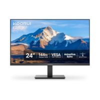 KOORUI E2411K 24" 144Hz Office Monitor, FHD 1080P, IPS Display, Free-sync Compatible, 99% SRGB Color Gamut VESA 100 * 100mm Eye Care, Ultra-Slim Frame, Office & Gaming Ready