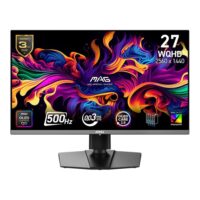 MSI MAG 272QP QD-OLED X50 27" QD-OLED Display WQHD Resolution 500Hz Refresh Rate 0.03ms (GtG) Response Time AMD FreeSync Premium Pro Black Gaming Monitor