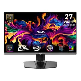 MSI MAG 272QP QD-OLED X50 27" QD-OLED Display WQHD Resolution 500Hz Refresh Rate 0.03ms (GtG) Response Time AMD FreeSync Premium Pro Black Gaming Monitor