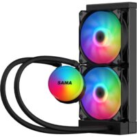 SAMA SL240 240mm RGB  PWM & FDB Fans Liquid Cooler - Black - Image 3