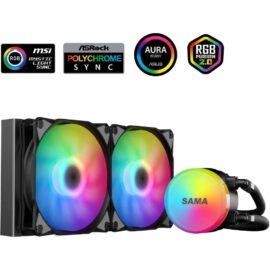 SAMA SL240 240mm RGB  PWM & FDB Fans Liquid Cooler - Black