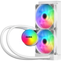 SAMA SL240 240mm RGB  PWM & FDB Fans Liquid Cooler - White - Image 3